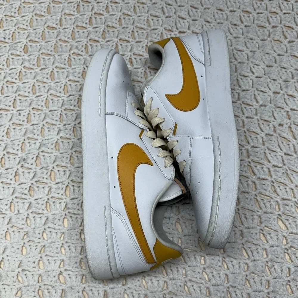 Nike Court Blanc Shoes Womens Size 12 White Leather Low Top Casual CI0808-101